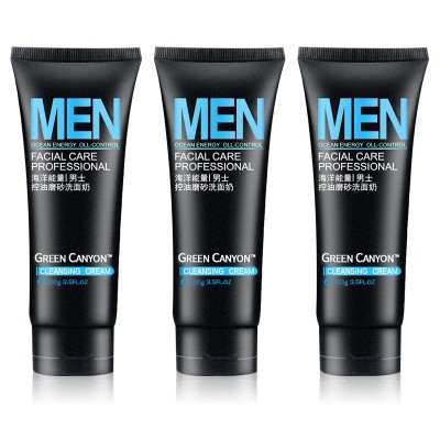 Contractive porevolcanic mud men strength cool oil control 100g facial cleanser